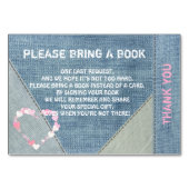 本を-デニムまたはジーンズのベビーシャワーカード持って来て下さい テーブルナンバー (正面)