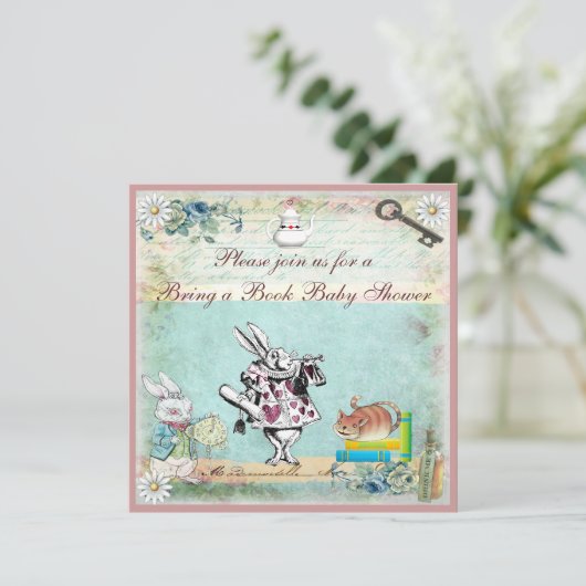 本アリス及びチェシャー猫のベビーシャワーを持って来て下さい 招待状 (スタンド正面)