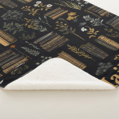 本エレガントデザイン- Dark Academia -ヴィンテージ本 シェルパブランケット (3/4)