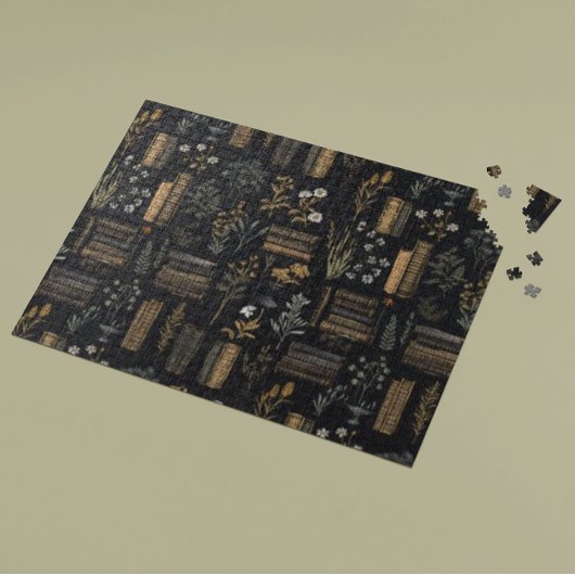 本エレガントデザイン- Dark Academia -ヴィンテージ本 ジグソーパズル