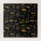 本エレガントデザイン- Dark Academia -ヴィンテージ本 ジグソーパズル (横)