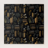 本エレガントデザイン- Dark Academia -ヴィンテージ本 ジグソーパズル (縦)