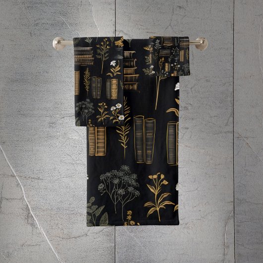 本エレガントデザイン- Dark Academia -ヴィンテージ本 バスタオルセット