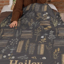 本エレガントデザイン- Dark Academia -ヴィンテージ本 フリースブランケット