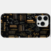 本エレガントデザイン- Dark Academia -ヴィンテージ本 Case-Mate iPhoneケース (裏面 (横))