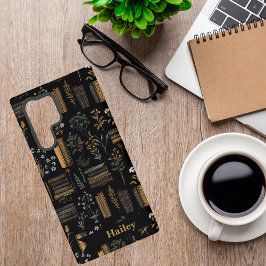 本エレガントデザイン- Dark Academia -ヴィンテージ本 Samsung Galaxy S22 Ultraケース