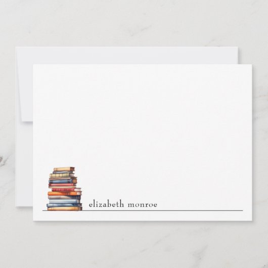 本エレガント好きパーソナライズされた ノートカード (正面)