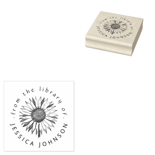 本エレガント書室のひまわりフローラ ラバースタンプ (押印)