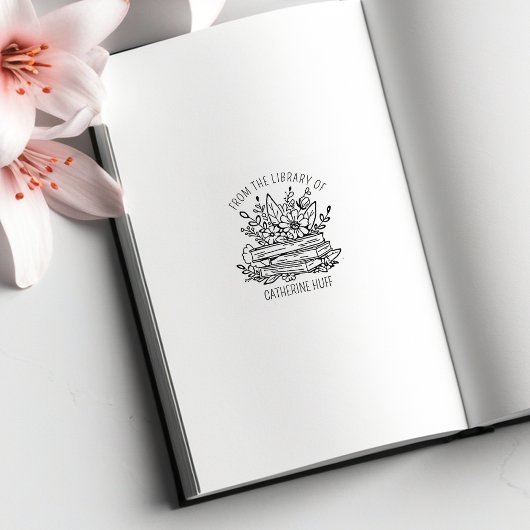 本カスタム書室の花 ラバースタンプ