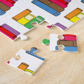 本カラフルの山のパターン ジグソーパズル (側面)