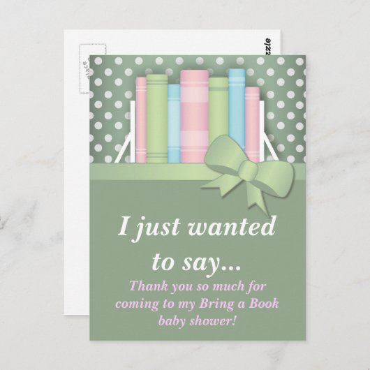 本カラフルを持って来る赤ちゃんシャワーありがとう ポストカード (正面/裏面)