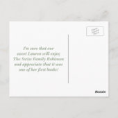 本カラフルを持って来る赤ちゃんシャワーありがとう ポストカード (裏面)