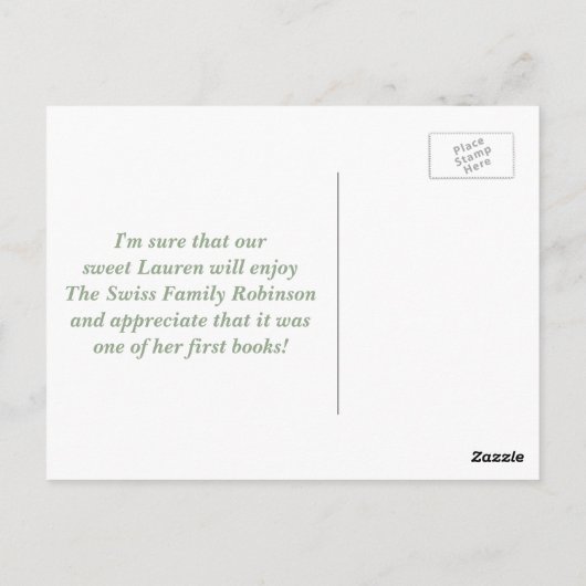 本カラフルを持って来る赤ちゃんシャワーありがとう ポストカード (裏面)