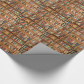 本クラシック棚の模様，本箱，本，古い ラッピングペーパー (角)