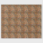 本クラシック棚の模様，本箱，本，古い ラッピングペーパー (フラット)