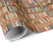 本クラシック棚の模様，本箱，本，古い ラッピングペーパー (ロールコーナー)