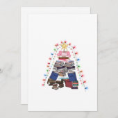 本クリスマスツリーと読者のためのライト。 招待状 (正面/裏面)