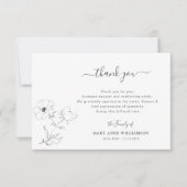 本シンプル書植物葬式ありがとう サンキューカード (正面)