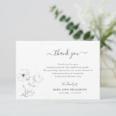 本シンプル書植物葬式ありがとう サンキューカード (スタンド正面)