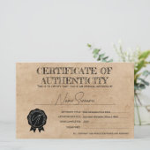 本シンプル真正性証明書 (スタンド正面)