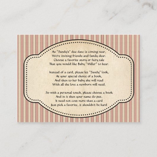 本ストライプのの挿入 エンクロージャーカード (正面)