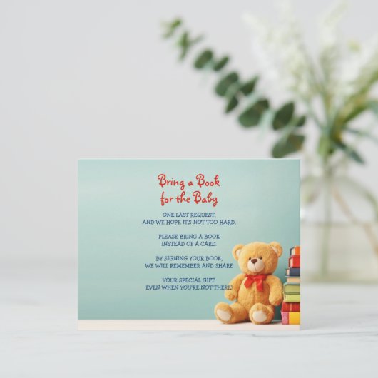 本テディベア赤ちゃんシャワーカードを持ってくる 招待状 (スタンド正面)