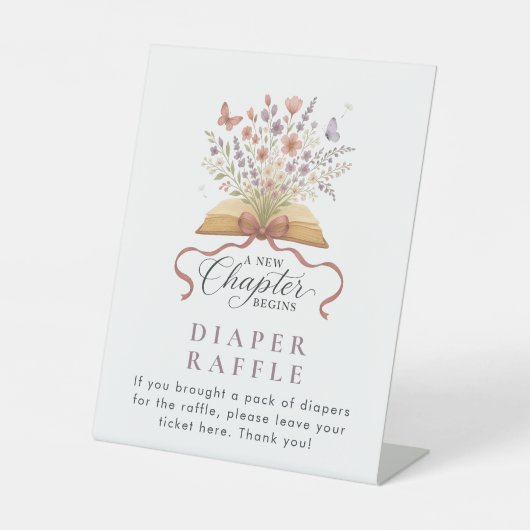 本テーマおむつラッフルベビーシャワーテーブル 台座サイン (正面)