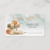 本テーマカボチャ赤ちゃんシャワーおむつラッフルカード エンクロージャーカード (正面)