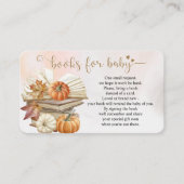 本テーマカボチャ赤ちゃんシャワーブックリクエストカード エンクロージャーカード (正面)