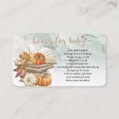 本テーマカボチャ赤ちゃんシャワーブックリクエストカード エンクロージャーカード (正面)