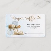 本テーマブルーベビーシャワーおむつラッフルカード エンクロージャーカード (正面)