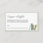 本テーマベビーシャワーおむつラッフルチケット エンクロージャーカード (正面)