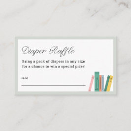 本テーマベビーシャワーおむつラッフルチケット エンクロージャーカード
