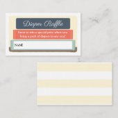 本テーマ図書館ベビーシャワーおむつラッフル エンクロージャーカード (正面/裏面)