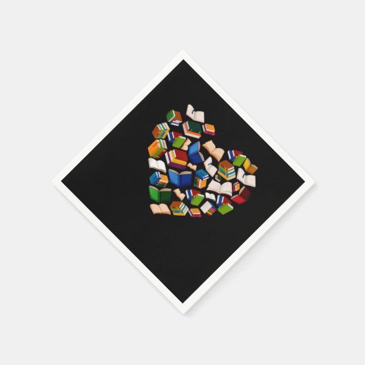 本ハートー読恋人の図書館員ブックウォームリーダー スタンダードカクテルナプキン (角)