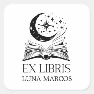 本パーソナライズされたと星を持つEx Libris スクエアシール