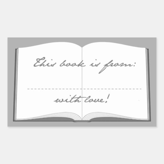 本パーソナライズされたのシール（この本は元） 長方形シール (正面)