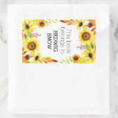 本パーソナライズされたはフローラ蔵書票 長方形シール (バッグ)