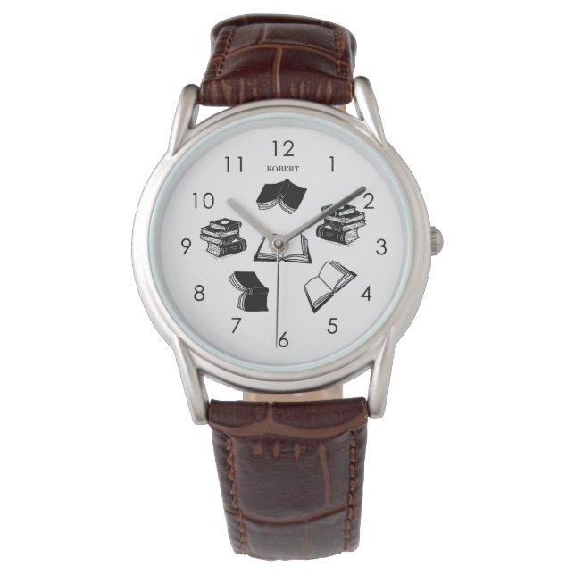本パーソナライズされたエレガント書の書誌の男性 腕時計 (正面)