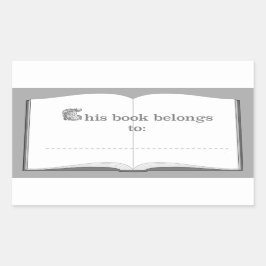 本パーソナライズされたシール（この本は所有） 長方形シール