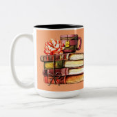 本パーソナライズされた及び茶桃 ツートーンマグカップ (左)