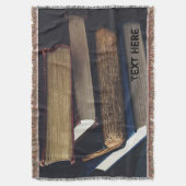 本パーソナライズされた好き山積み古本 スローブランケット (正面縦)