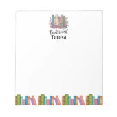 本パーソナライズされた好き「本背」の水色 ノートパッド (正面)