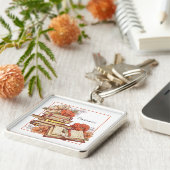 本パーソナライズされた花 キーホルダー (側面)