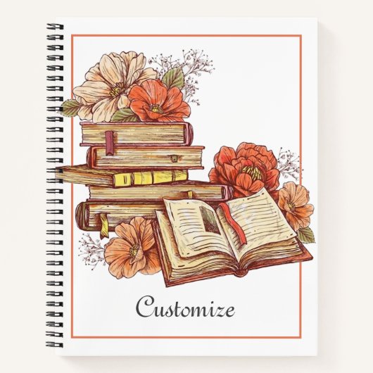 本パーソナライズされた花 ノートブック (正面)