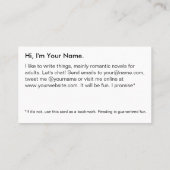 本プロモーション作家作家小説家 名刺 (裏面)