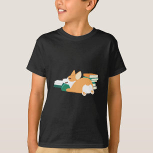 本ペット所有者の本の虫を読んでいるウェルシュコーギー Tシャツ