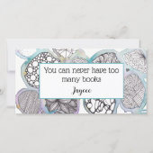 本マークパーソナライズされた、ミックスメディアドードルアート サンキューカード (正面)