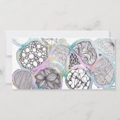 本マークパーソナライズされた、ミックスメディアドードルアート サンキューカード (裏面)