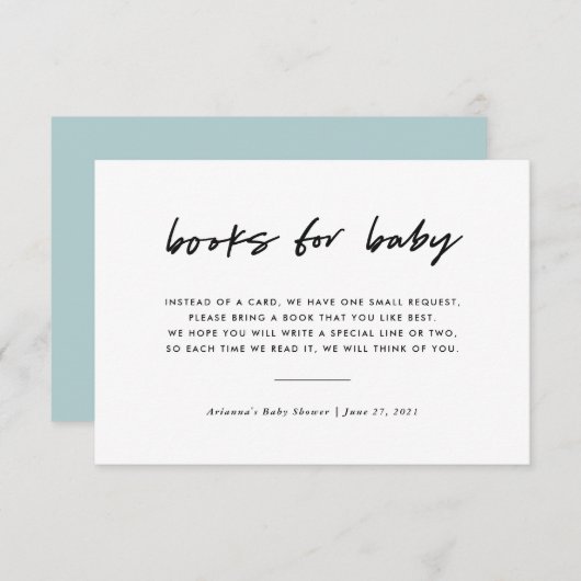 本モダンミニマル要求の挿入 | ブルー 招待状 (正面/裏面)